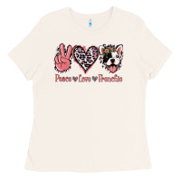 Bone Peace Love French Bulldog Ladies Tee - Jasminsmagicworld