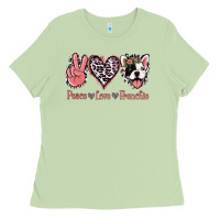 Matcha Peace Love French Bulldog Ladies Tee - Jasminsmagicworld