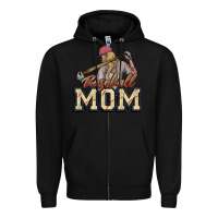 Black Baseball mom Zipper Hoodie - HowdyJamesFarm