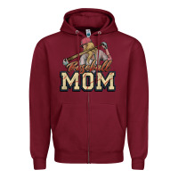 Burgundy Baseball mom Zipper Hoodie - HowdyJamesFarm