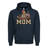 Navy Baseball mom Zipper Hoodie - HowdyJamesFarm