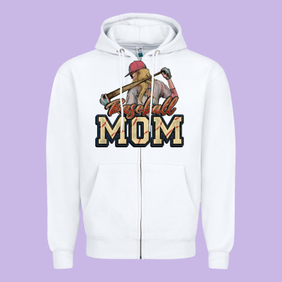 Baseball Mom Zipper Hoodie Designed By Howdyjamesfarm