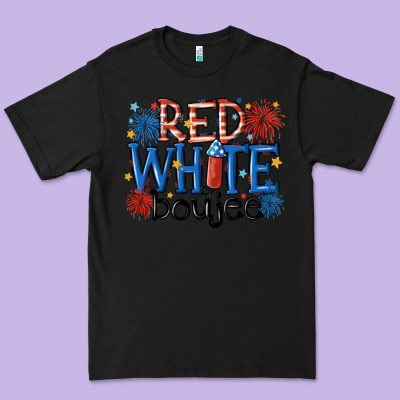 Red White Boujee Premium Tee Designed By Maliassmallbusiness