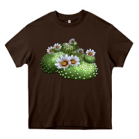 Chocolate Brown blossfeldia cactus Heavy Core Tee - LillyAllenDesigns