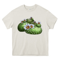 Cream blossfeldia cactus Heavy Core Tee - LillyAllenDesigns