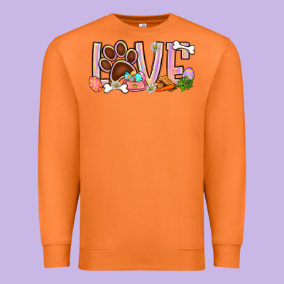 Easter Love Dog Paw Premium Sweatshirt Designed By Bundleandbundleshop