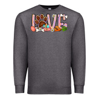 Charcoal Heather Easter love dog paw Premium Sweatshirt - BundleAndBundleShop