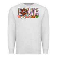 Oatmeal Heather Easter love dog paw Premium Sweatshirt - BundleAndBundleShop