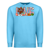 Ocean Blue Easter love dog paw Premium Sweatshirt - BundleAndBundleShop