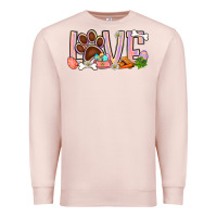 Pale Pink Easter love dog paw Premium Sweatshirt - BundleAndBundleShop