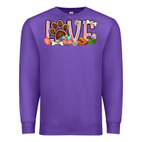 Purple Easter love dog paw Premium Sweatshirt - BundleAndBundleShop