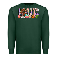 Sports Green Easter love dog paw Premium Sweatshirt - BundleAndBundleShop