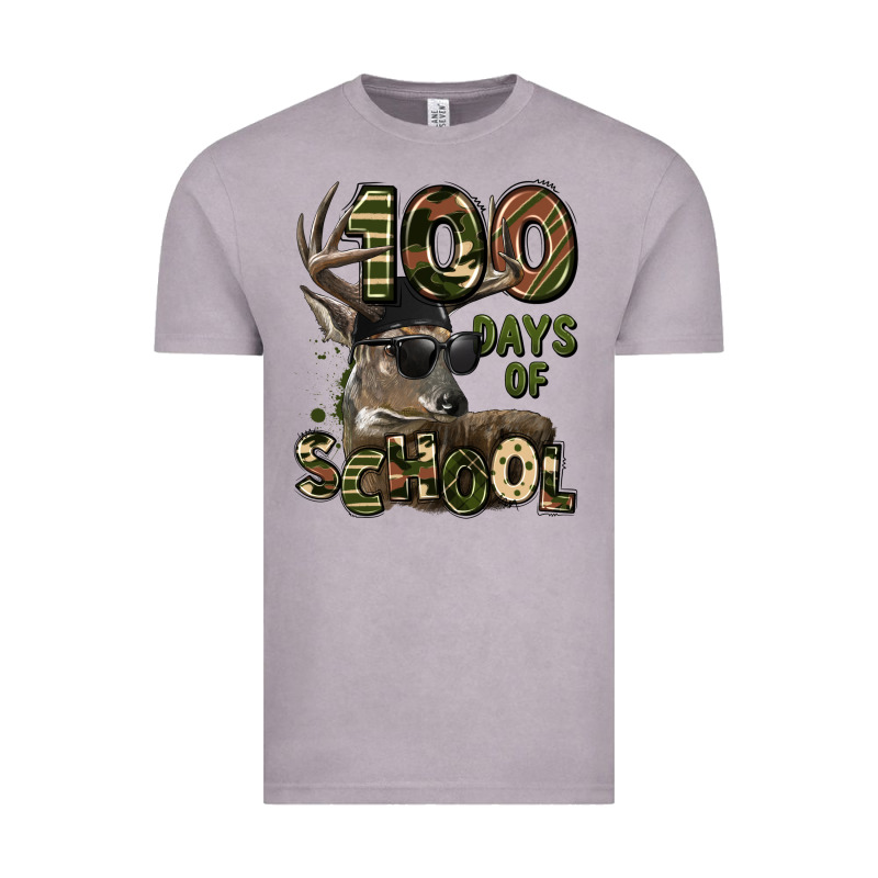 100 Days Of School Hunting Deer Vintage Tee by LillyAllenDesigns | Teevron
