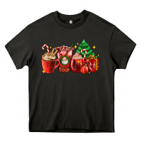 Asphalt Christmas coffee cups with gift and Christmas tree Heavy Core Tee - AdoDesignShop