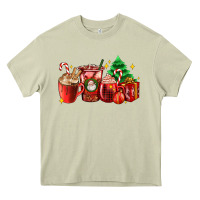 Mossy Christmas coffee cups with gift and Christmas tree Heavy Core Tee - AdoDesignShop