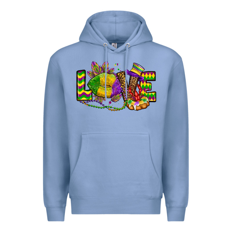 Love Lips Mardi Gras Premium Hoodie by OliviaCreatesArt | Teevron