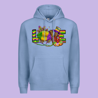 Love Lips Mardi Gras Premium Hoodie Designed By Oliviacreatesart