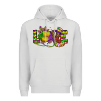 Dove Grey love lips mardi gras Premium Hoodie - OliviaCreatesArt