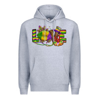 Heather Grey love lips mardi gras Premium Hoodie - OliviaCreatesArt