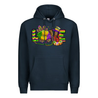 Navy love lips mardi gras Premium Hoodie - OliviaCreatesArt