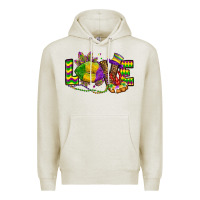Oatmeal Heather love lips mardi gras Premium Hoodie - OliviaCreatesArt