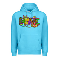 Ocean Blue love lips mardi gras Premium Hoodie - OliviaCreatesArt