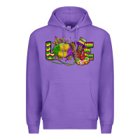 Purple love lips mardi gras Premium Hoodie - OliviaCreatesArt