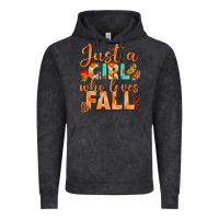 Vintage Black just a girl who loves fall Vintage Hoodie - BundleAndBundleShop