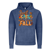 Vintage Denim just a girl who loves fall Vintage Hoodie - BundleAndBundleShop