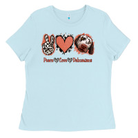 Baby Blue Peace Love Dalmatians Ladies Tee - Jasminsmagicworld