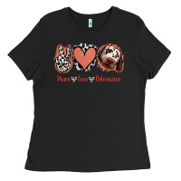 Black Peace Love Dalmatians Ladies Tee - Jasminsmagicworld