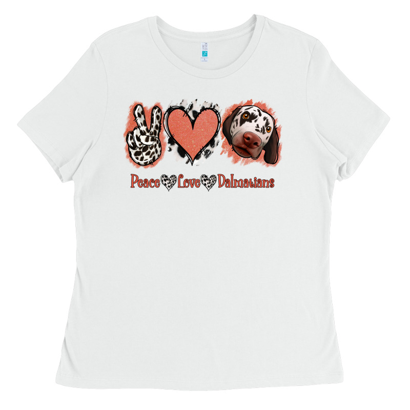 Peace Love Dalmatians Ladies Tee by Jasminsmagicworld | Teevron