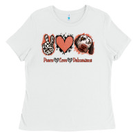 White Peace Love Dalmatians Ladies Tee - Jasminsmagicworld