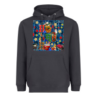 Smoke christmas ho ho ho with coffee cups and ornaments with plaid seamless  Heavyweight Hoodie - BundleAndBundleShop