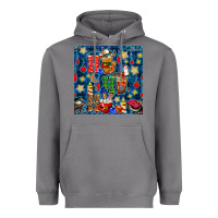 Storm christmas ho ho ho with coffee cups and ornaments with plaid seamless  Heavyweight Hoodie - BundleAndBundleShop