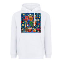White christmas ho ho ho with coffee cups and ornaments with plaid seamless  Heavyweight Hoodie - BundleAndBundleShop