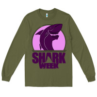 Army Green shark Week Long Sleeve Tee - Bettercallsaul