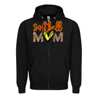 Black Softball mom Zipper Hoodie - HowdyJamesFarm