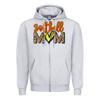 Heather Grey Softball mom Zipper Hoodie - HowdyJamesFarm
