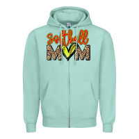 Seafoam Softball mom Zipper Hoodie - HowdyJamesFarm
