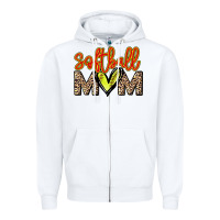 White Softball mom Zipper Hoodie - HowdyJamesFarm