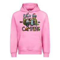 Fuchsia Pink let's go camping Urban Hoodie - CowhideDigitalArt