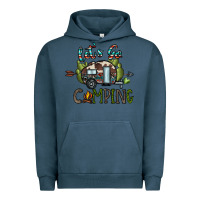 Pigment Midnight Navy let's go camping Urban Hoodie - CowhideDigitalArt