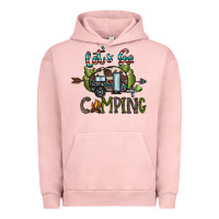 Pigment Salmon let's go camping Urban Hoodie - CowhideDigitalArt