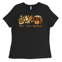Black Peace Love Dachshund Ladies Tee - Jasminsmagicworld