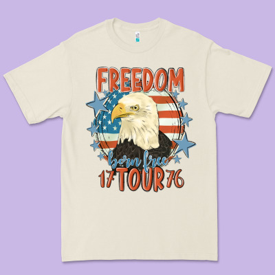 Freedom Born Free Tour 1776 Premium Tee Designed By Maliassmallbusiness