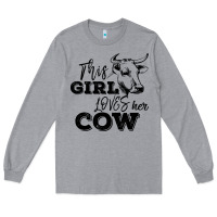 Heather Grey This Girl Loves Her Cow Long Sleeve Tee - Bettercallsaul