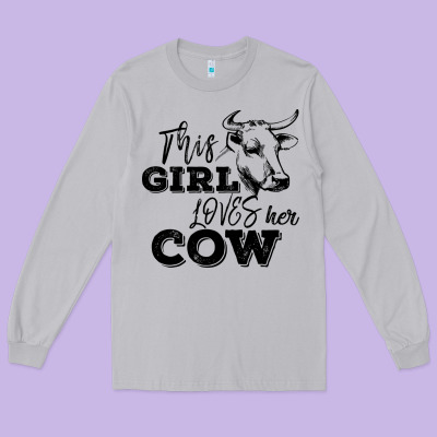 This Girl Loves Her Cow Long Sleeve Tee Designed By Bettercallsaul
