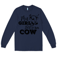 Navy This Girl Loves Her Cow Long Sleeve Tee - Bettercallsaul
