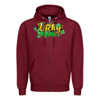 Burgundy Lucky mama mother's day Zipper Hoodie - HowdyJamesFarm